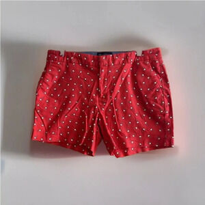 Banana republic Shorts Womens size 10 red with white anchor  5” Inseam Nice Cond